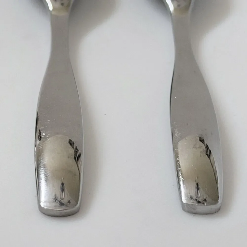 2pc Gourmet Settings Vault Demitasse Spoons 5 1/8” Stainless-Glossy